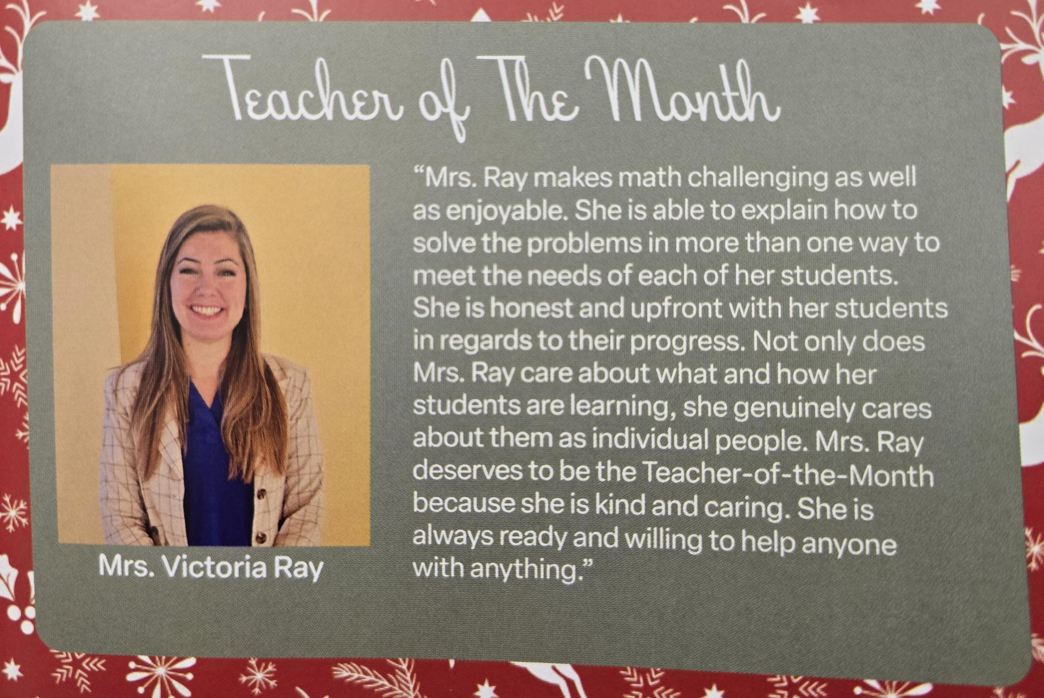 Teacher of the Month